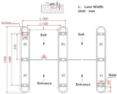 Puerta de la barrera del oscilación de la seguridad del indicador luminoso del LED para el pasillo público 0