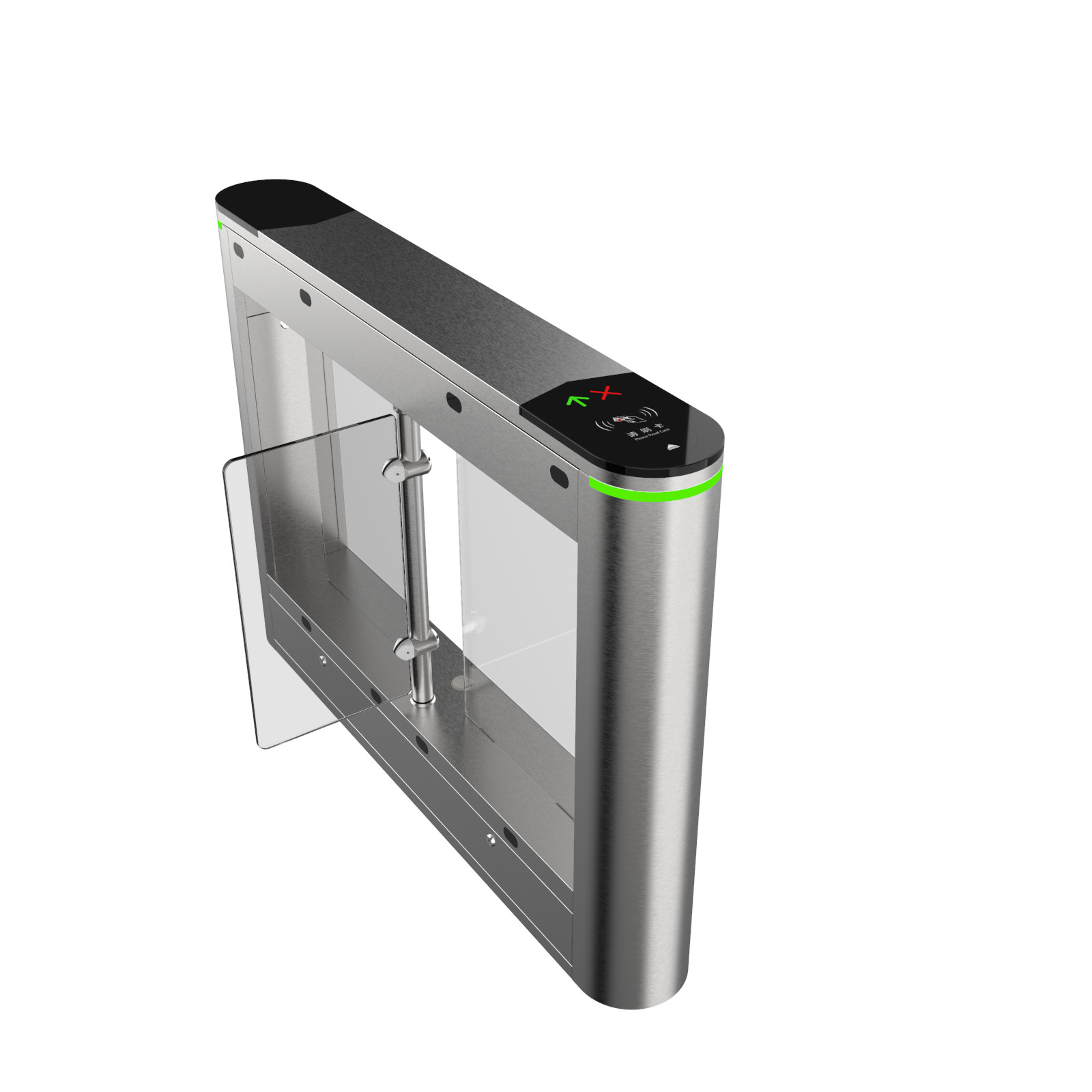 SUS304 School Turnstile Gate Access Control With Tempered Glass Card Cover